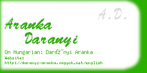 aranka daranyi business card